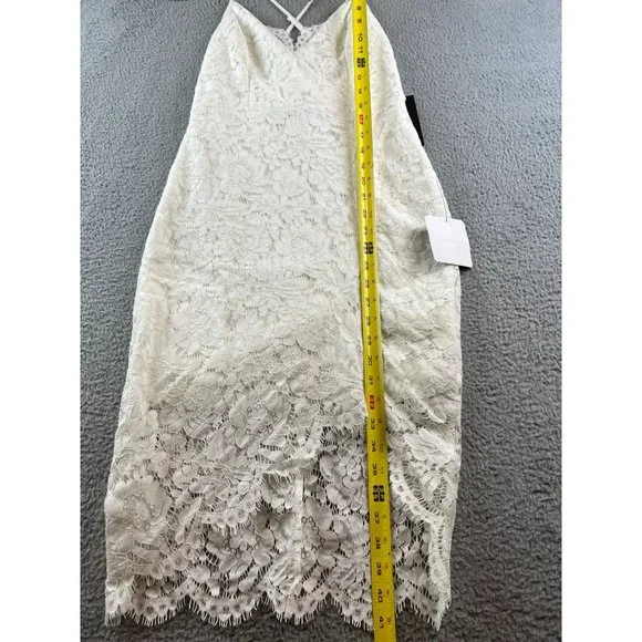 New Lulus Women's Dress White Lace Floral Overlay Size small - Picture 8 of 12